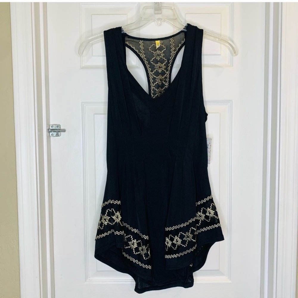 Free People All Eyes On Me Choker Top Black Size Large